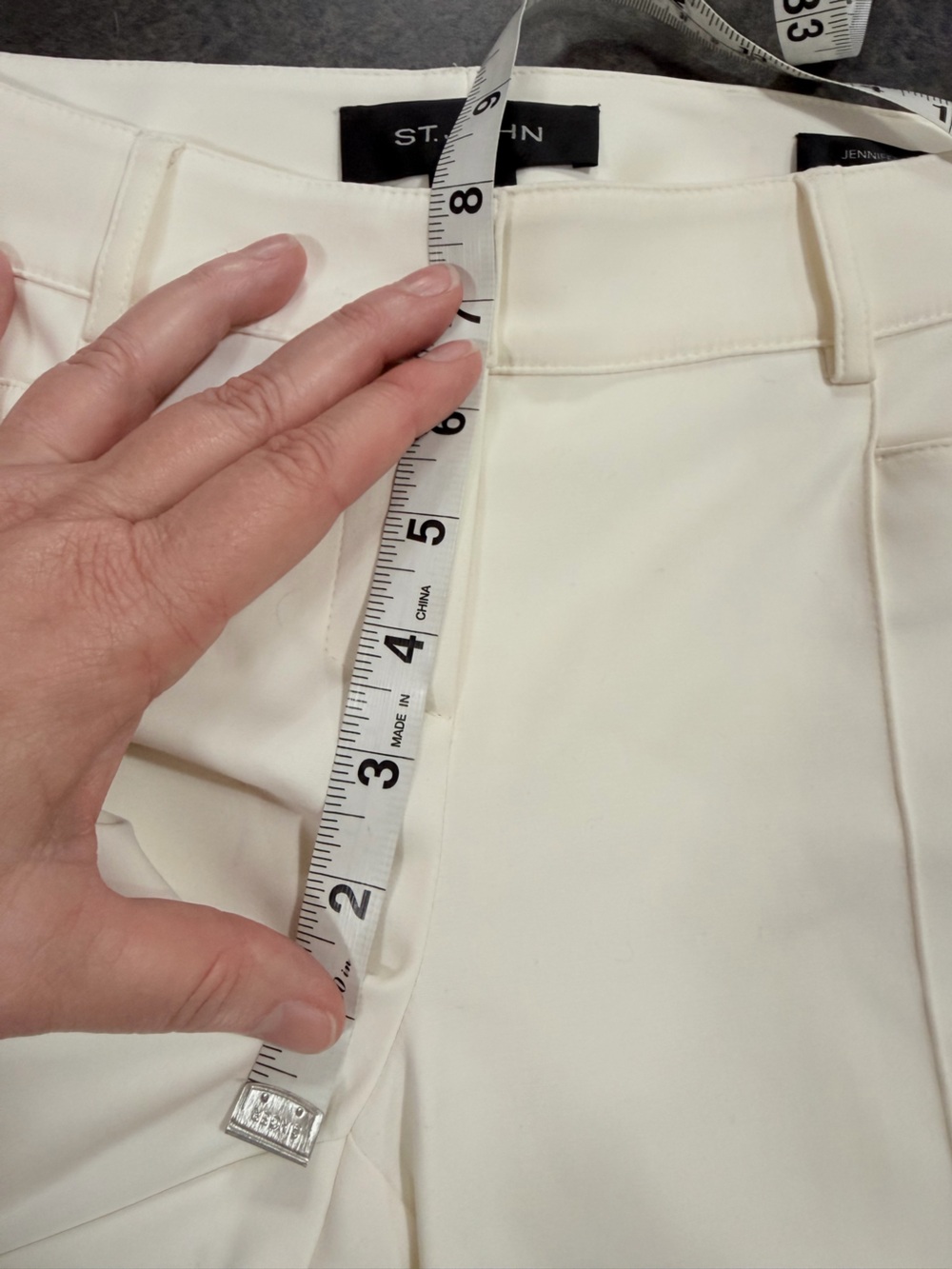 ST. JOHN Jennifer Ankle Pant Cream White Cropped Size 2 - Picture 13 of 13